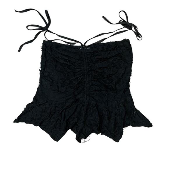 NWT Dolls Kill Widow Black Shredded Mystic Bonds Strappy Bodycon Mini Skirt L - Picture 1 of 7